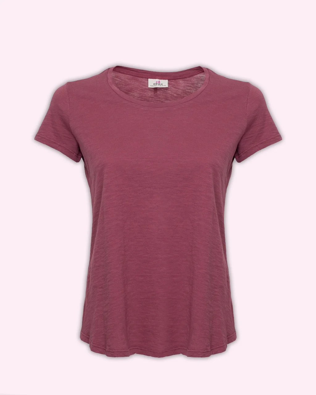 бордовая женская футболка DEHA