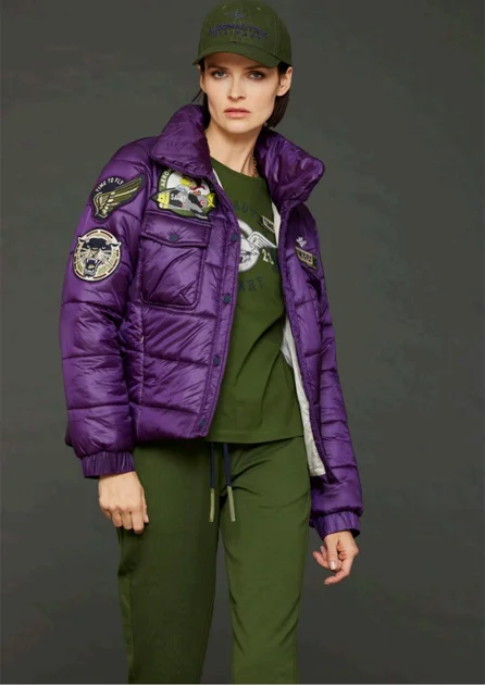 AERONAUTICA MILITARE женская зимняя куртка фиолетовая
