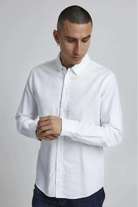 Брендовая белая мужская рубашка Blend