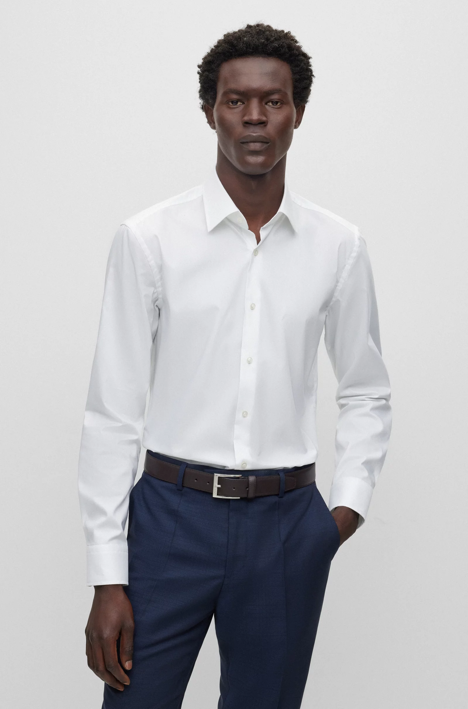 Hugo Boss мужская белая рубашка
