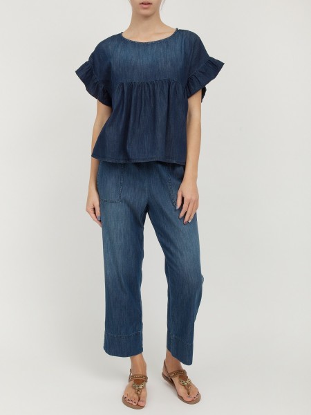 Топ женский Denim Peplum top DEHA