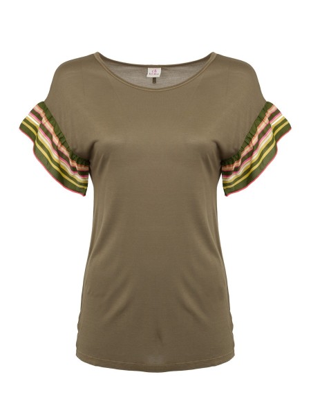 Футболка женская Ruffle Sleeve T-shirt DEHA