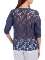 Джемпер женский легкий  Sweater  DEHA с кружевной спинкой